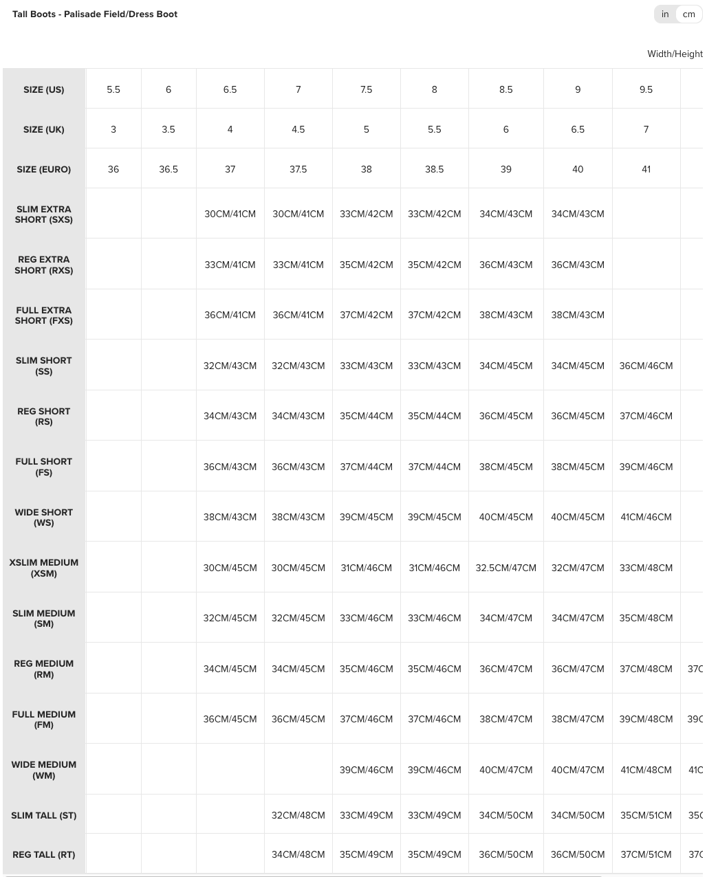 Size Guide