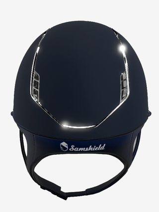 2.0 Shadowmatt Miss Shield Frontal Band Crystal + Crystal Blazon + Trim Silver Navy