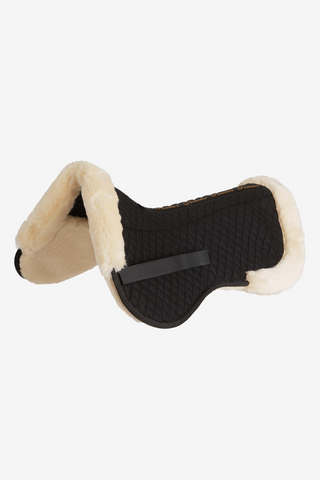 Sattelpad Kunstfell Schwarz/Creme