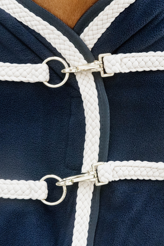 Fleece Deken Plaited Rope Navy