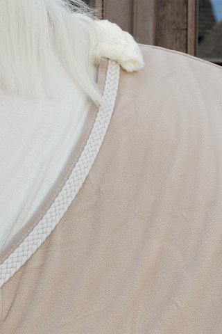 Fleece Rug Plaited Rope Beige