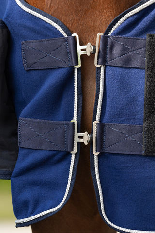 Couverture polaire avec décoration Marine/argent