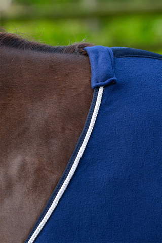 Couverture polaire avec décoration Marine/argent