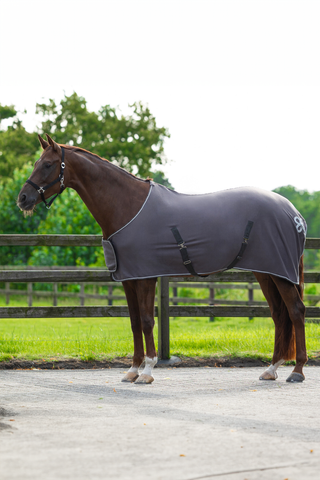 Fleecedækken med dekorativ kant Grå/sølv