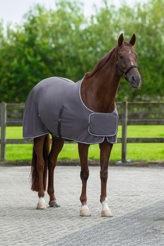 Fleecedækken med dekorativ kant Grå/sølv