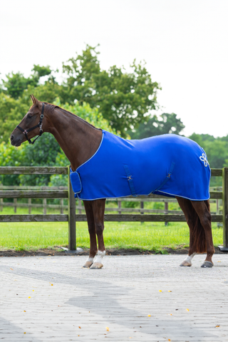 Fleecedeken met Decor Cobaltblauw/zilver