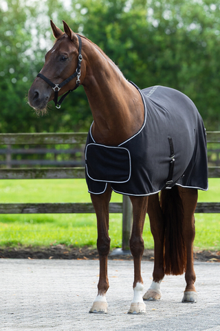 Couverture polaire avec décoration Noir/Argent