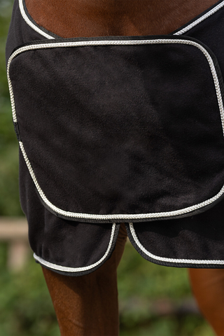 Couverture polaire avec décoration Noir/Argent