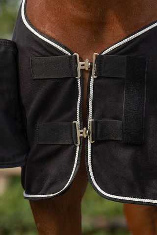 Couverture polaire avec décoration Noir/Argent