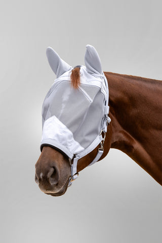 PREMIUM Fliegenhaube mit Halfter Silber