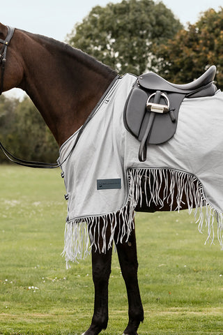 PROTECT Chemise anti-mouches d’équitation à franges Argent/Gris