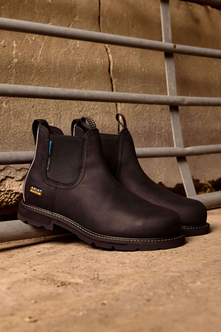 Groundbreaker Chelsea Wasserdichte Stahlkappe Stiefel Schwarz