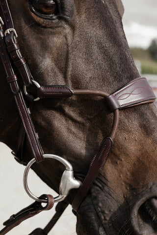 Trense Elastische Hybrid New English Braun