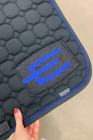 Schabracke E-Logo Schwarz Schwarz Glitzer/Royalblau Glitzer