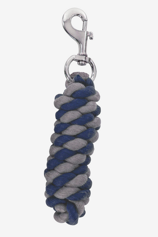 Führstrick Baumwolle Silberkarabiner Marine/Grau 1,5m