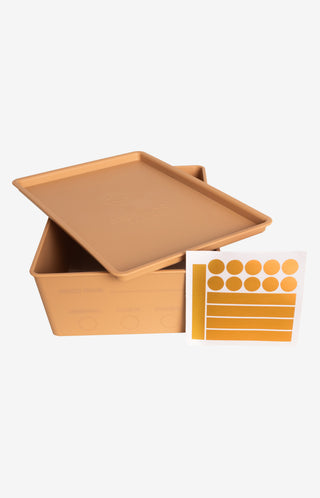 Stable Set Feed Boxes With Lid M 3-pack Beige 3.5L