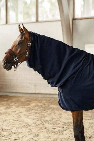 Fleece-Decke mit Halsteil Marineblau