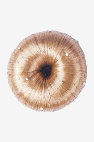 Filet à Cheveux Perles Marron
