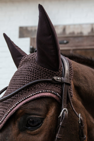 Wellington Fliegenhaube Isoliert Glitzerband Braun