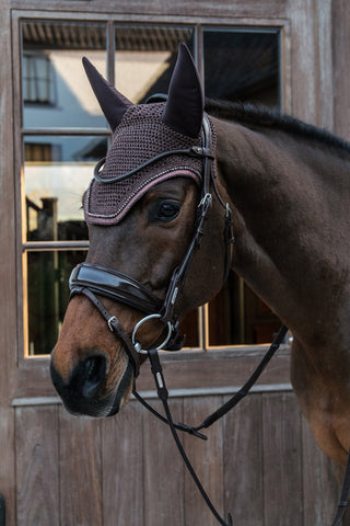 Wellington Fliegenhaube Isoliert Glitzerband Braun