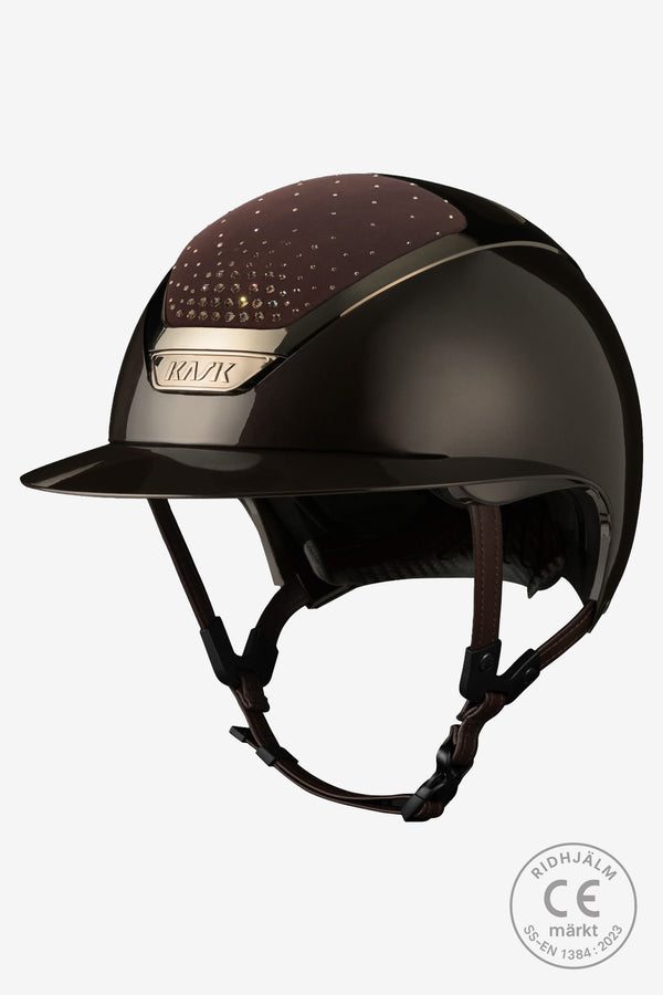 Casque d'équitation Star Lady Pure Shine Brun Swarovski Passage Greige