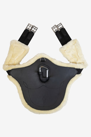 Anatomischer Stud Bauchgurt Lammfell Schwarz