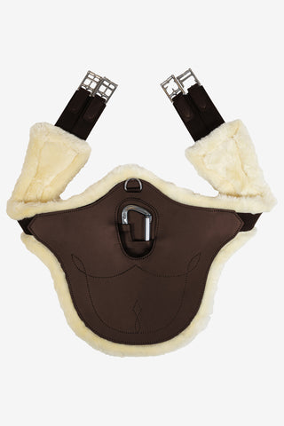 Anatomischer Stud Bauchgurt Lammfell Braun