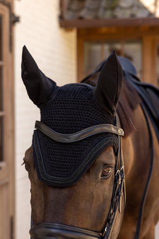 Fly Veil Velvet Mini Pearls Black
