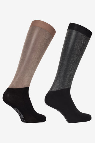 Reitsocken KLLea Glitter 2er-Pack Schwarz/Beige