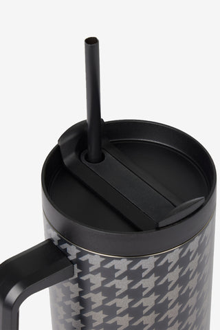 Aspen Thermosfles Houndstooth Zwart