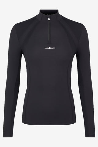 Mia Mesh Lange Mouwen Top Zwart