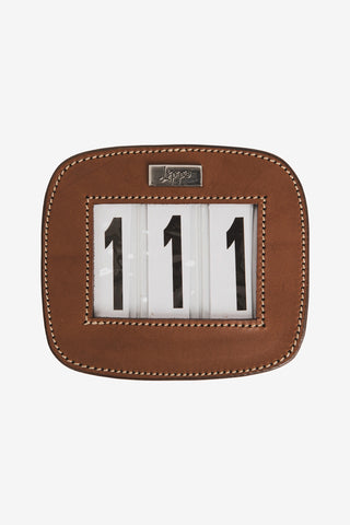 Nummernschild 3 Rechteckig Leder Oak Bark/Silber