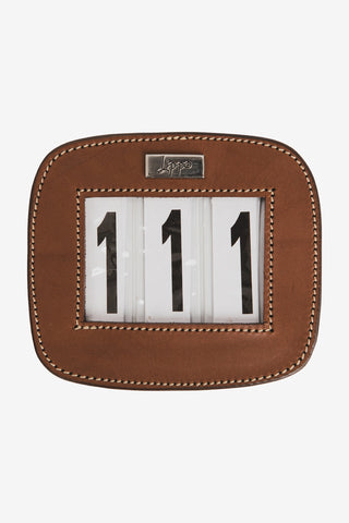 Nummernschild 3 Rechteckig Leder Oak Bark/Silber