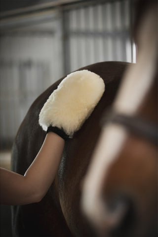 Putzhandschuh Lammfell Creme