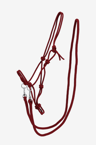 Licol en corde avec rênes en corde Burgundy