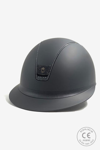 Casque d'équitation 2.0 Shadowmatt Miss Shield Full Swarovski Cristal Blazon Noir