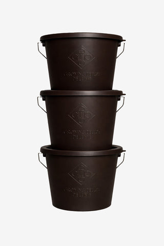 Stable Set Bucket With Lid 3-Pack Brown 5L
