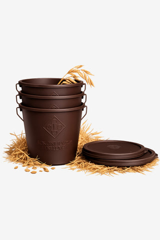 Stable Set Bucket With Lid 3-Pack Brown 5L