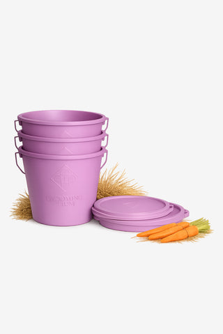 Stalset Emmer Met Deksel 3-Pack Old Rose 5L