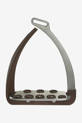 Steel1 Sicherheitssteigbügel Weiß Braun/Silber