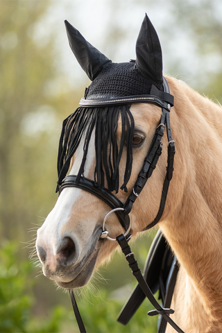 Hood with Fringes Black