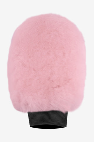 Lucky Gant de Toilettage en Peau de Mouton Rose
