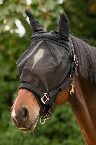 Fly Hood Premium for Halter with Ears Black