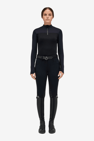 Cavalleria Toscana Orbit Wool Mock Zip Polo