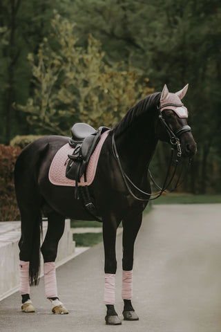 Bonnet Wellington Velours Perles Soft Rose
