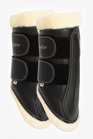 Fleecegefütterte Gamaschen Schwarz/Creme